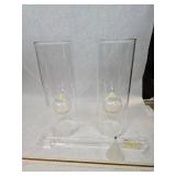 2 Hand Blown Vintage Borosilicate Glass Oil Lamps by Wolfard Glassblowing Co