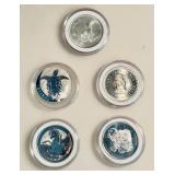 Lot of 5 Assorted Silver Rounds