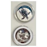 Lot of 2 Assorted Silver Rounds