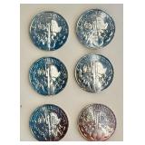 Lot of 6 - 1 oz - .999 Fine Silver - 2019 Philharmonic Silver Rounds