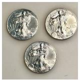 Lot of 3 - 2013 - American Silver Eagle Bullion Coins