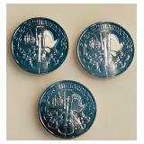 Lot of 3 - 1 oz - .999 Fine Silver - 2019 Philharmonic Silver Rounds