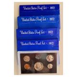 Lot of 4 - 1972 - United States Proof Sets