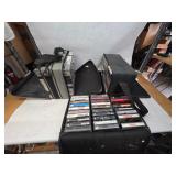 2 Medium Sized and 1 Small Soft Sided Vintage Cassette Cases w/ Cassettes