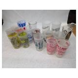 Collection of Vintage Mid Century Frost Glass State and Landmark Souvenir Tumblers