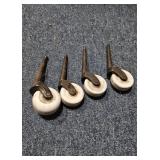 Lot of Four (4) Antique Porcelain Furniture Casters - Estate Sales Warehouse (GR)