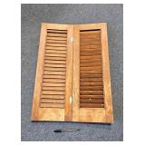 Vintage Interior Wooden Louvered Shutter Panel - Estate Sales Warehouse (GR)