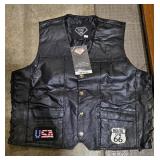 Genuine Buffalo Leather Motorcycle Vest Brand New Size XL - Estate Sales Warehouse (GR)