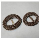 Antique Victorian Cut-Steel Beaded Shoe or Sash Buckles Ornate Matching Pair - Potterville