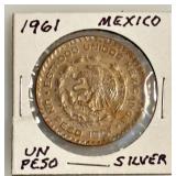 1961 - Mexico Silver Dollar - Un Peso