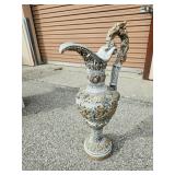 Ornate Classical-Style Decorative Ewer with Cherub Relief & Grapevine Motifs