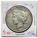 1927 D - Peace Silver Dollar - XF / AU