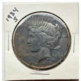 1934 D - Peace Silver Dollar - Dark Toned