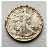 1916 D - Walking Liberty Silver Half Dollar - D on Obverse