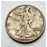 1917 S - Walking Liberty - Silver Half Dollar