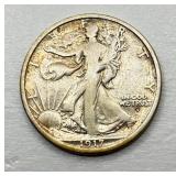 1917 D - Obverse - Walking Liberty - Silver Half Dollar