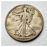 1918 S - Walking Liberty - Silver Half Dollar