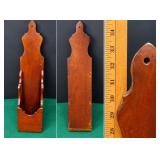 Vintage 33 Inch Solid Wood Hearth Box for Candles and Pipes with Tiered Side Supports - Potterville