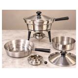 Mirro 516M Vintage Mid-Century Aluminum Chafing Dish Complete Buffet Warmer Set - Potterville