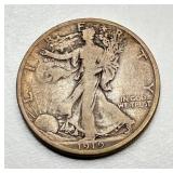 1919 S - Walking Liberty - Silver Half Dollar