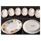 Antique Nippon Hand-Painted Floral Porcelain Butter Pats Set of 6, c. 1900-1921 - Potterville