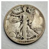 1929 D - Walking Liberty - Silver Half Dollar