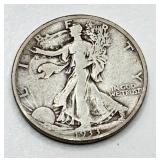 1933 S - Walking Liberty - Silver Half Dollar