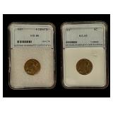 Two High Grade 1937 Buffalo Nickels Certified MS66 On Both Coins