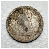1875 S - Silver Seated Liberty Dime