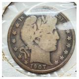1907 D - Barber Half Dollar