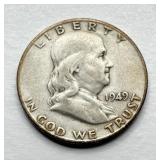 1949 S - Silver Franklin Half Dollar
