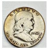 1952 S - Silver Franklin Half Dollar