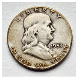 1953 S - Silver Franklin Half Dollar