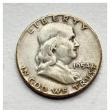 1954 - Franklin Silver Half Dollar (1 of 2)