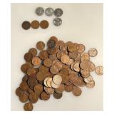 Lot of 125 Unsorted Wheat Cents - Includes Indian Head and Steel Cents