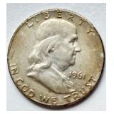 1961 - Silver Franklin Half Dollar