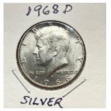 1968 D - 40% Silver Kennedy Half Dollar