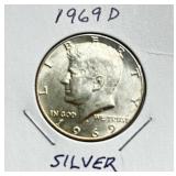 1969 D - 40% Silver - Kennedy Half Dollar