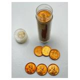 1955 S - Key Date - Full Roll Lincoln Wheat Cents - BU