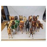 Collection of 14 Vintage Breyer Molding Co. Plastic Toy Horses