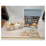 Vintage Wooden Miniature Shell Shack w/ Large Collection of Shells