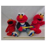 Vintage Rock & Roll Elmo, Vintage Tickle Me Elmo, and Vintage Plush Elmo