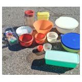 Large Collection of Vintage Tupperware and Plastic Tableware