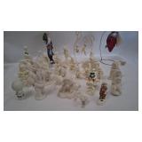 Small Collection of Vintage Snowbabies Ceramic Christmas Decor and Ornaments