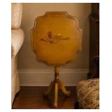 Vtg 21" Brandt Cabinet Works Flip Tilt Top Scatter Table Stenciled Hagerstown MA
