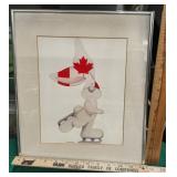 Vintage 1979 Canadian Rabbit Pop Art Print By Stewart Moskowitz, Framed By Distinctive Graphics - Potterville