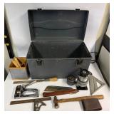 Rockwell Laminate Trimmer Tool Lot: Plastic Toolbox, Saws, Squares & Accessories