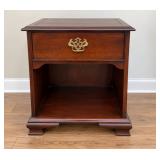 Mid-20th-Century Wood Nightstand with Drawer