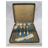 Vintage Gold-Plated Flatware by Wm. Rogers & Son in Presentation Case