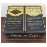 Vintage DIAMOND DYES Wood & Metal Countertop Cabinet Store Display Advertising